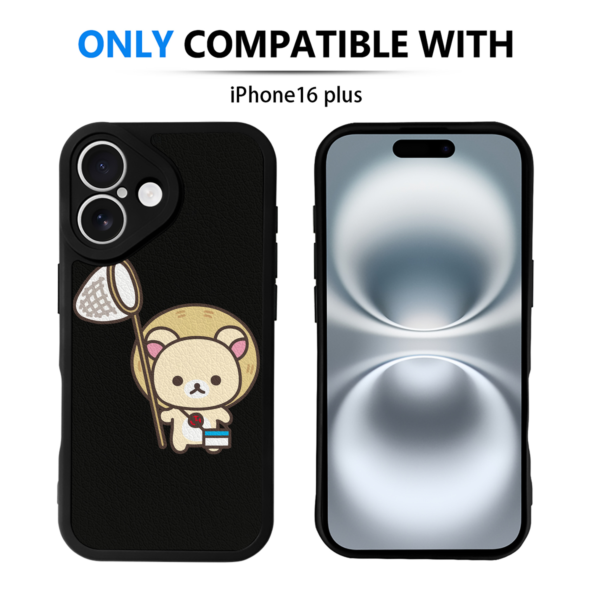 （画像用） リラックマ リラックマ キイロイトリ Rilakkuma Korilakkuma Kiiroitori 【iPhone 16シリーズ対応】シリコンスマホケース（レザー調） 材質：シリコン